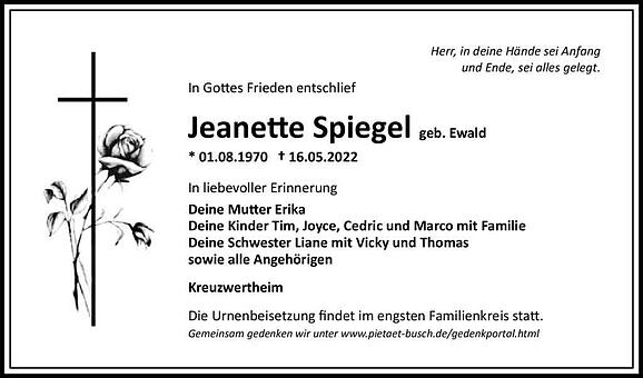 Jeanette Spiegel, geb. Ewald