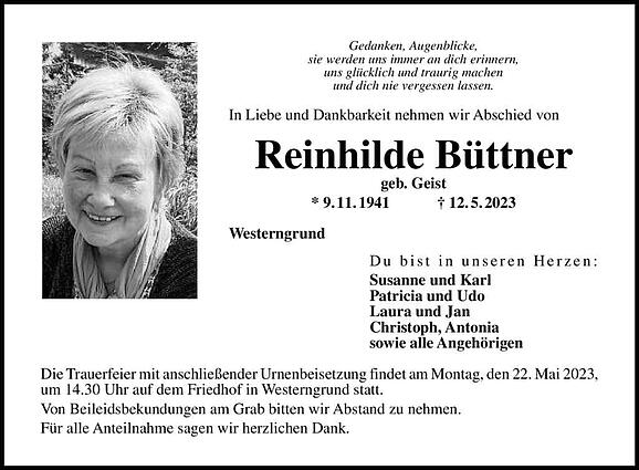Reinhilde Büttner, geb. Geist