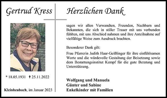 Gertrud Kress, geb. Ohlgart