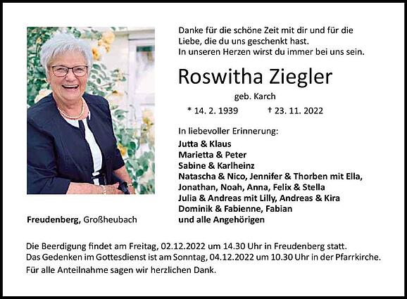 Roswitha Ziegler, geb. Karch