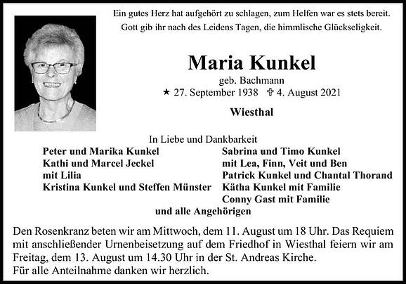 Maria Kunkel, geb. Bachmann
