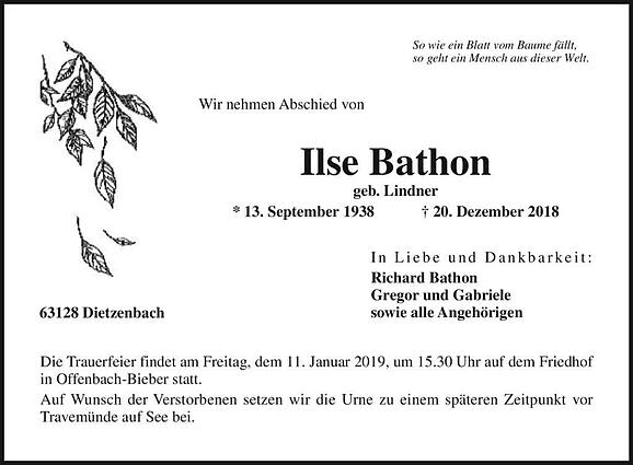Ilse Bathon, geb. Lindner