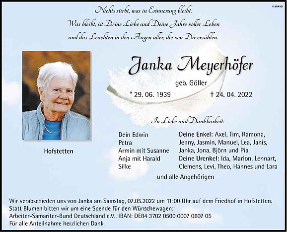 Janka Meyerhöfer, geb. Göller