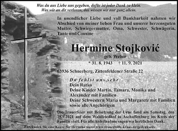 Hermine Stojkovic, geb. Weber