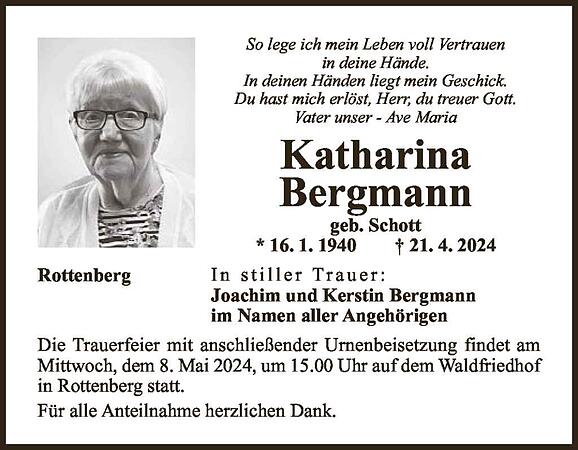 Katharina Bergmann, geb. Schott