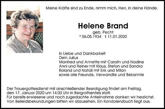 Helene Brand, geb. Pecht