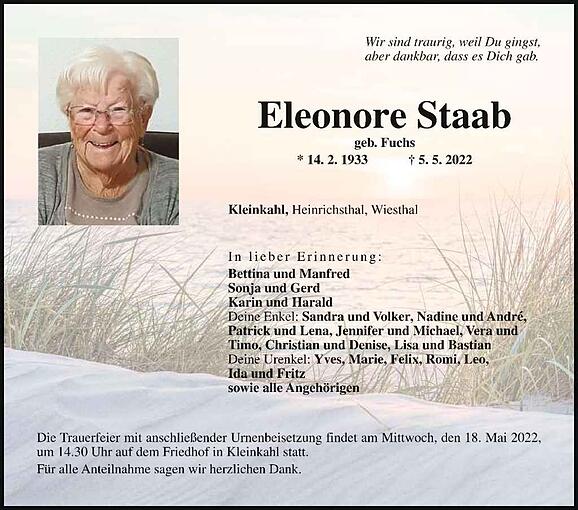 Eleonore Staab, geb. Fuchs
