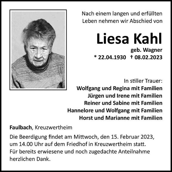 Liesa Kahl, geb. Wagner