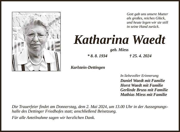 Katharina Waedt, geb. Miess