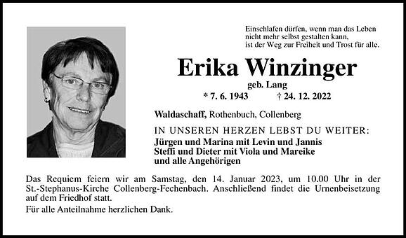 Erika Winzinger, geb. Lang