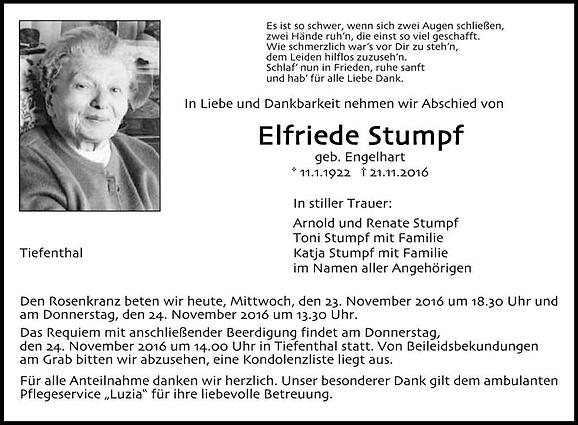 Elfriede Stumpf, geb. Engelhart
