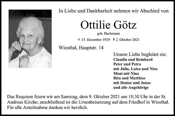 Ottilie Götz, geb. Bachmann
