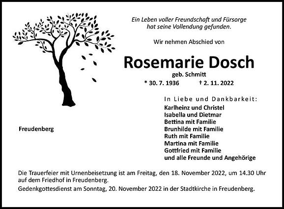 Rosemarie Dosch, geb. Schmitt