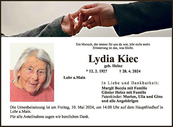 Lydia Kiec, geb. Heinz