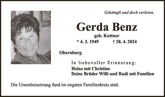 Gerda Benz, geb. Kuttner
