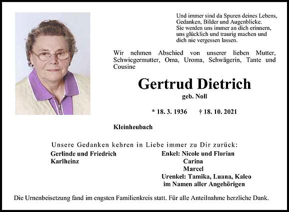 Gertrud Dietrich, geb. Noll