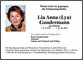 Lia Anna (Lya) Gundermann