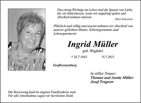Ingrid Müller, geb. Wegfahrt