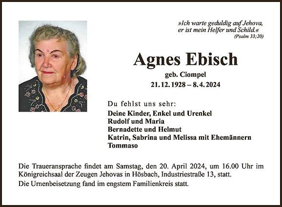 Agnes Ebisch, geb. Ciompel