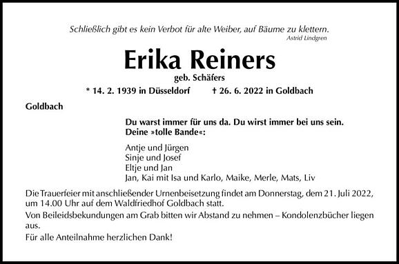 Erika Reiners, geb. Schäfers