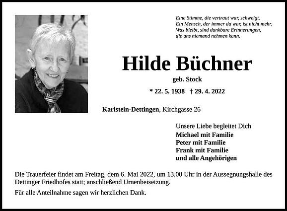 Hilde Büchner, geb. Stock