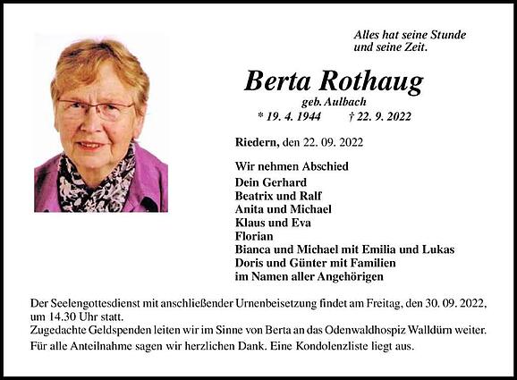 Berta Rothaug, geb. Aulbach