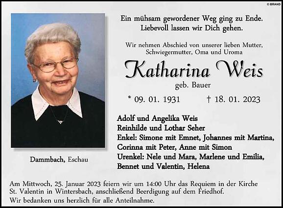 Katharina Weis, geb. Bauer