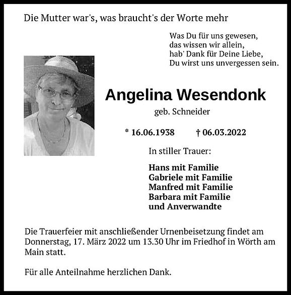 Angelina Wesendonk, geb. Schneider