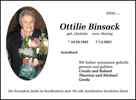Ottilie Binsack, geb. Oechsler