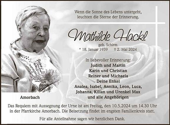 Mathilde Hackl, geb. Schirm
