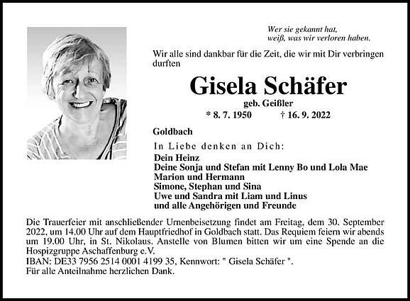 Gisela Schäfer, geb. Geißler