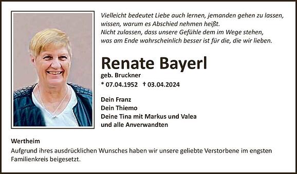 Renate Bayerl, geb. Bruckner