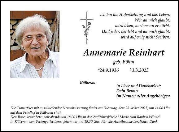 Annemarie Reinhart, geb. Böhm