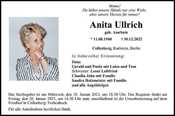 Anita Ullrich, geb. Amrhein
