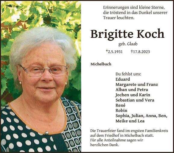 Brigitte Koch, geb. Glaab