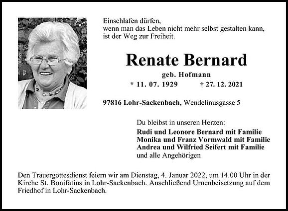 Renate Bernard, geb. Hofmann