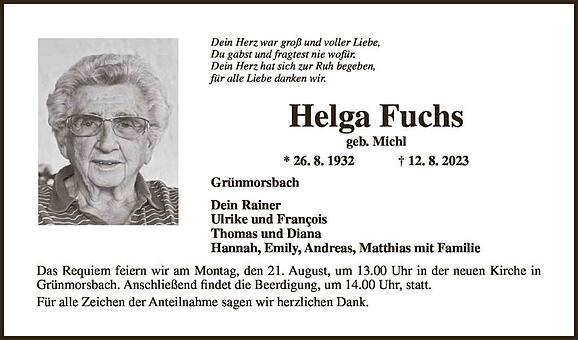 Helga Fuchs, geb. Michl