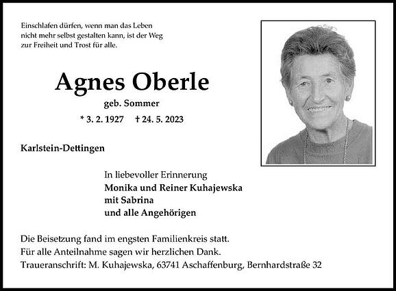 Agnes Oberle, geb. Sommer