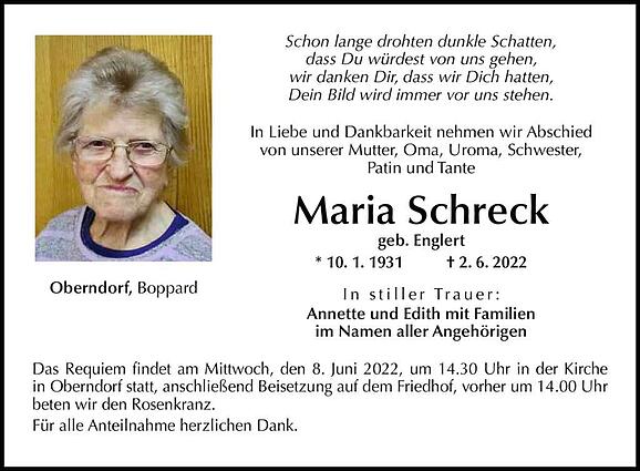 Maria Schreck, geb. Englert