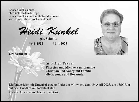Heidi Kunkel, geb. Schmitt
