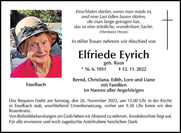 Elfriede Eyrich, geb. Roos