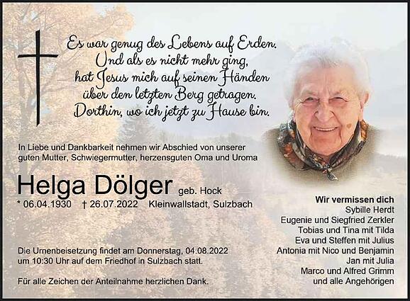 Helga Dölger, geb. Hock