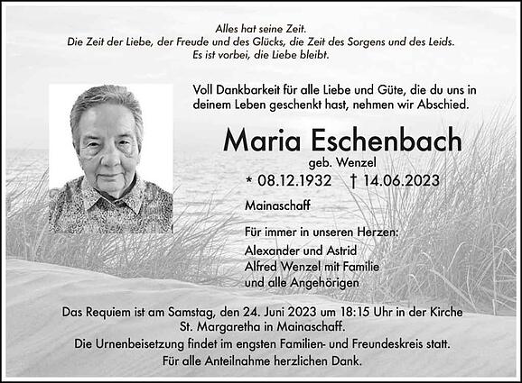 Maria Eschenbach, geb. Wenzel