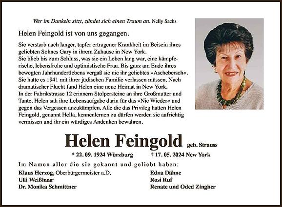 Helen Feingold, geb. Strauss