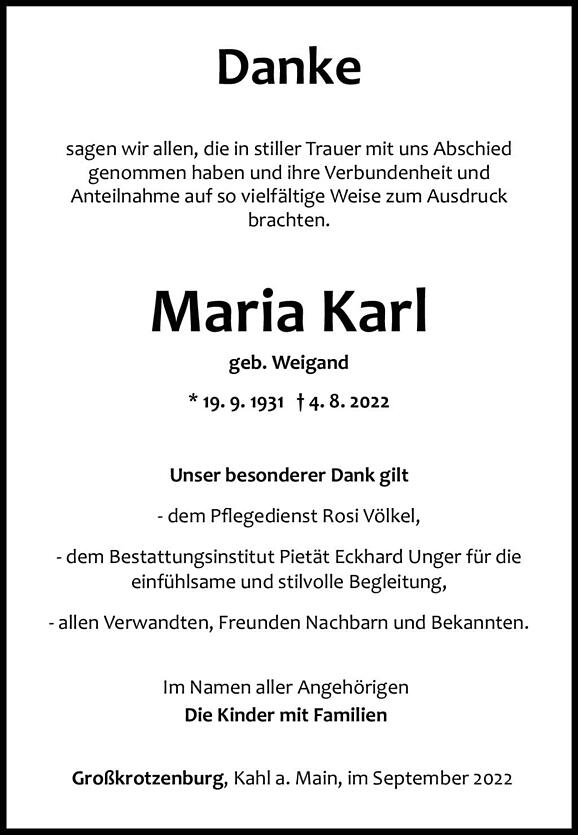 Maria Karl, geb. Weigand