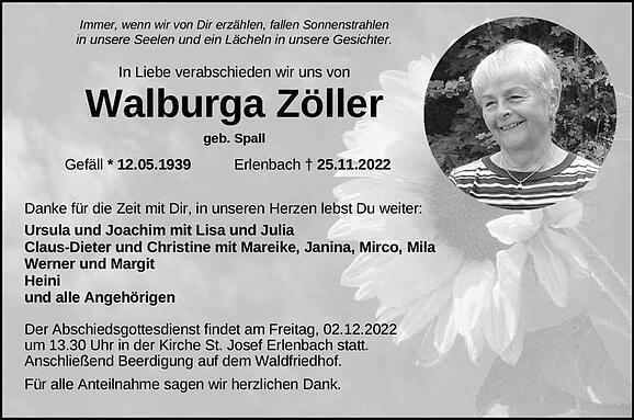 Walburga Zöller, geb. Spall
