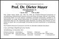 Prof. Dr. Dieter Mayer