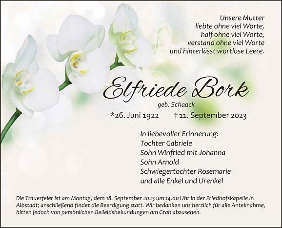 Elfriede Bork, geb. Schaak