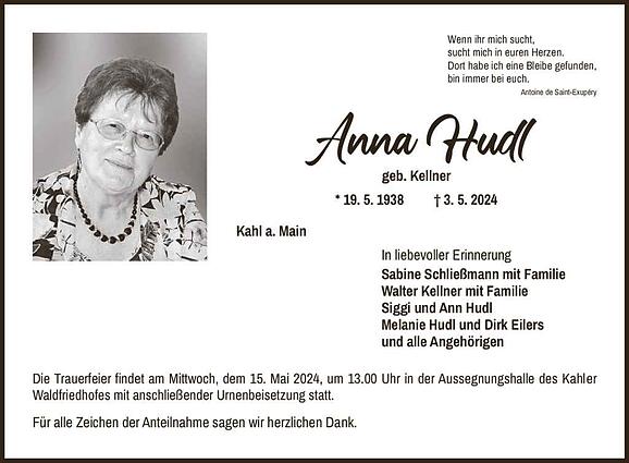 Anna Hudl, geb. Kellner