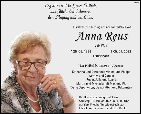 Anna Reus, geb. Wolf